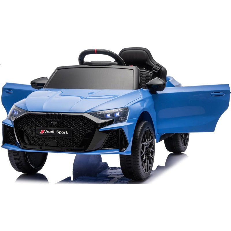 Auto Elettrica per Bambini Audi RS3 12V con Licenza Ufficiale Telecomando Cintura a 3 Punti Luci LED MP3 – Variante Blu