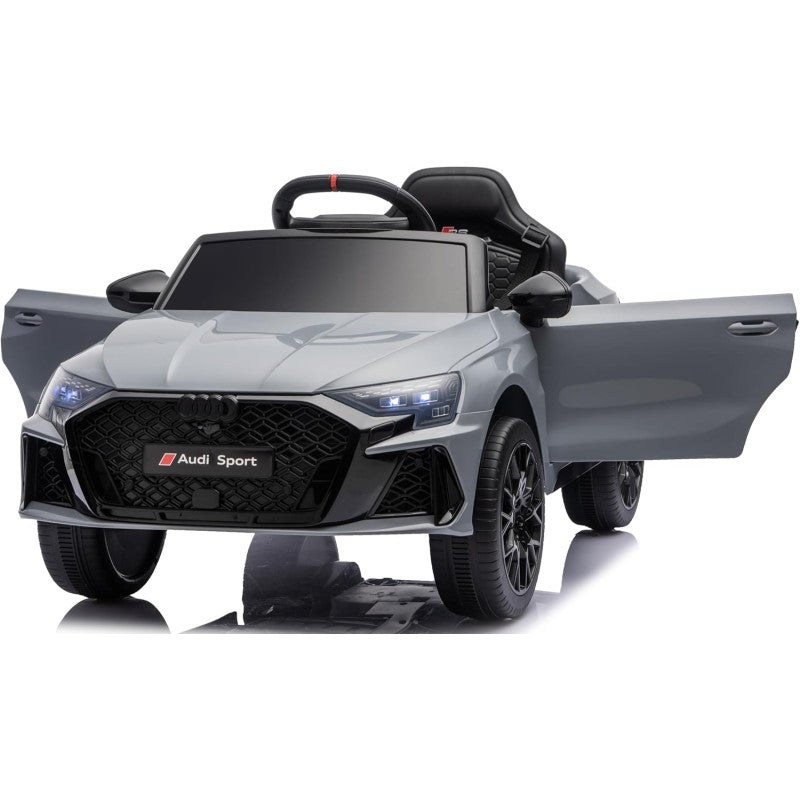 Auto Elettrica per Bambini Audi RS3 12V con Licenza Ufficiale Telecomando Cintura a 3 Punti Luci LED MP3 – Variante Grigio