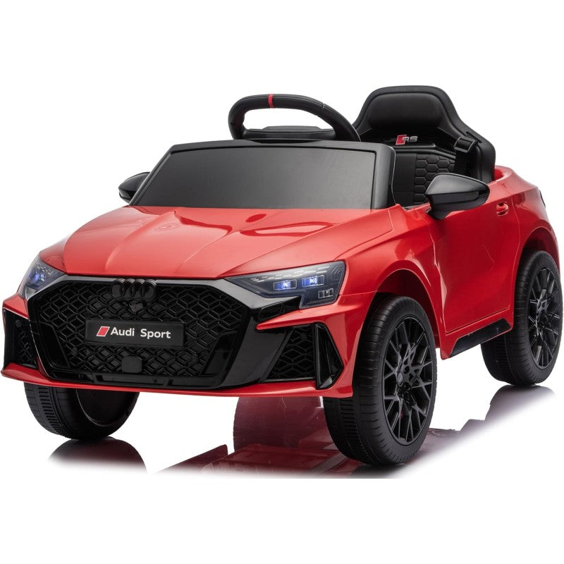 Auto Elettrica per Bambini Audi RS3 12V con Licenza Ufficiale Telecomando Cintura a 3 Punti Luci LED MP3 – Variante Rosso