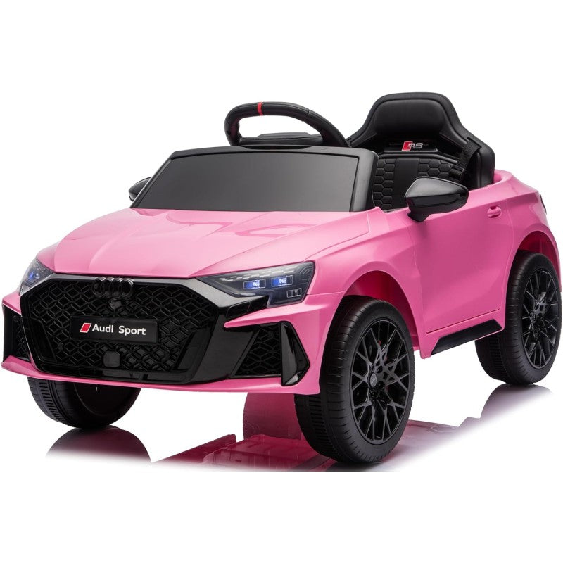 Auto Elettrica per Bambini Audi RS3 12V con Licenza Ufficiale Telecomando Cintura a 3 Punti Luci LED MP3 – Variante Rosa