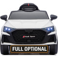 Auto Elettrica per Bambini Audi RS3 12V con Licenza Ufficiale Telecomando Cintura a 3 Punti Luci LED MP3 – Variante Bianco