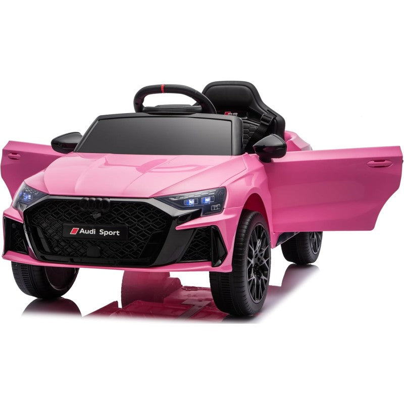 Auto Elettrica per Bambini Audi RS3 12V con Licenza Ufficiale Telecomando Cintura a 3 Punti Luci LED MP3 – Variante Rosa