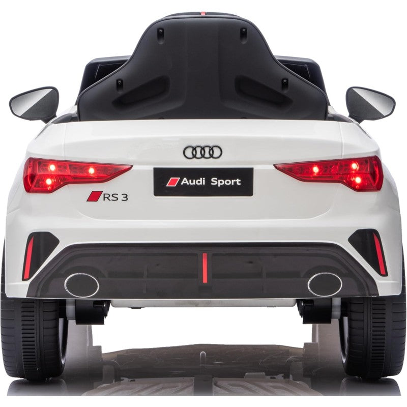Auto Elettrica per Bambini Audi RS3 12V con Licenza Ufficiale Telecomando Cintura a 3 Punti Luci LED MP3 – Variante Bianco