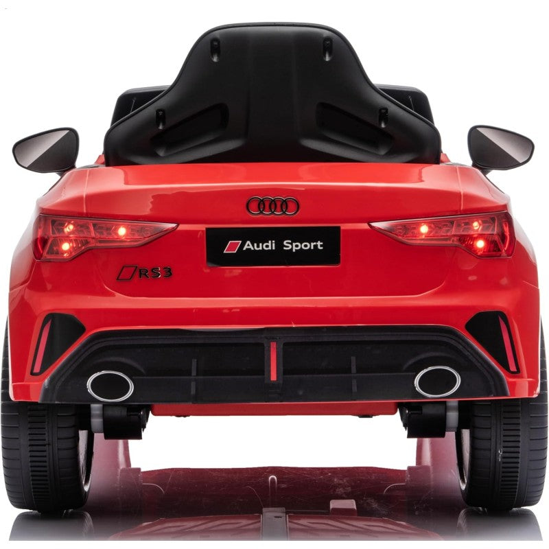 Auto Elettrica per Bambini Audi RS3 12V con Licenza Ufficiale Telecomando Cintura a 3 Punti Luci LED MP3 – Variante Rosso