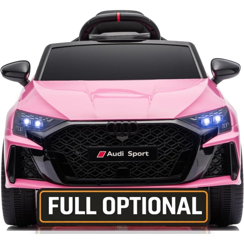 Auto Elettrica per Bambini Audi RS3 12V con Licenza Ufficiale Telecomando Cintura a 3 Punti Luci LED MP3 - Rosa