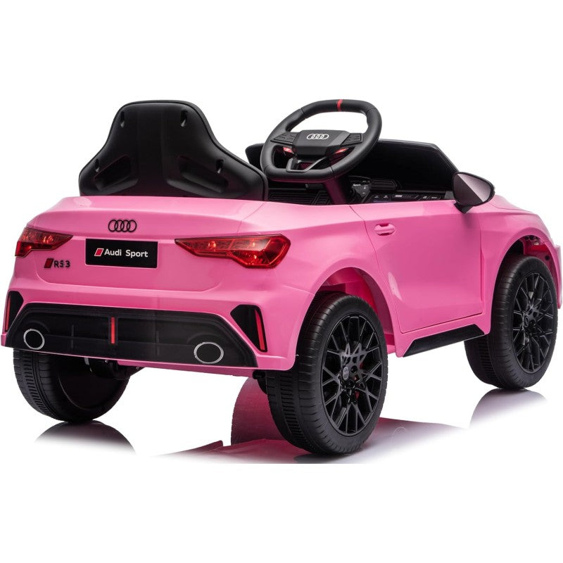 Auto Elettrica per Bambini Audi RS3 12V con Licenza Ufficiale Telecomando Cintura a 3 Punti Luci LED MP3 – Variante Rosa