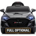 Auto Elettrica per Bambini Audi RS3 12V con Licenza Ufficiale Telecomando Cintura a 3 Punti Luci LED MP3 – Variante Nero