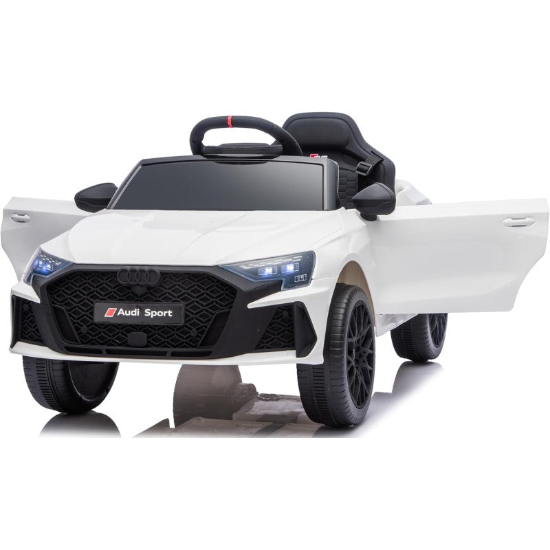 Auto Elettrica per Bambini Audi RS3 12V con Licenza Ufficiale Telecomando Cintura a 3 Punti Luci LED MP3 – Variante Bianco