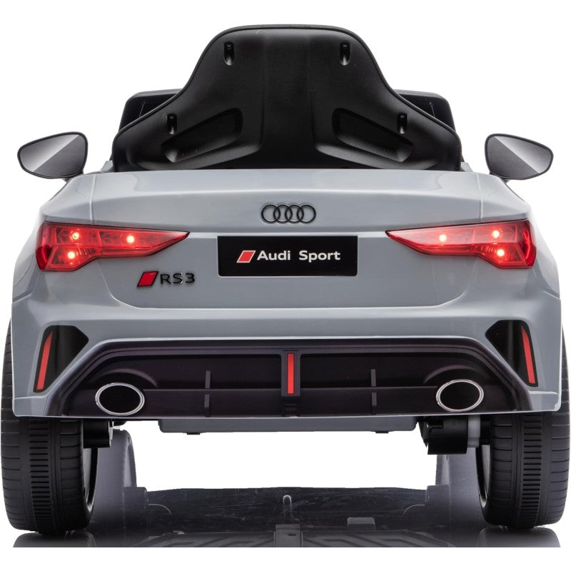 Auto Elettrica per Bambini Audi RS3 12V con Licenza Ufficiale Telecomando Cintura a 3 Punti Luci LED MP3 – Variante Grigio