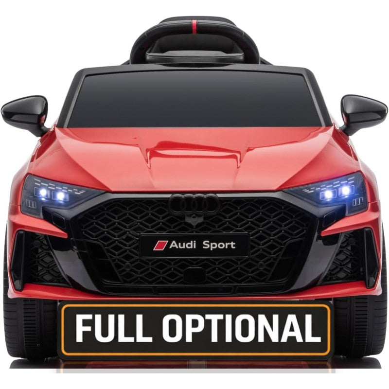 Auto Elettrica per Bambini Audi RS3 12V con Licenza Ufficiale Telecomando Cintura a 3 Punti Luci LED MP3 - Rosso