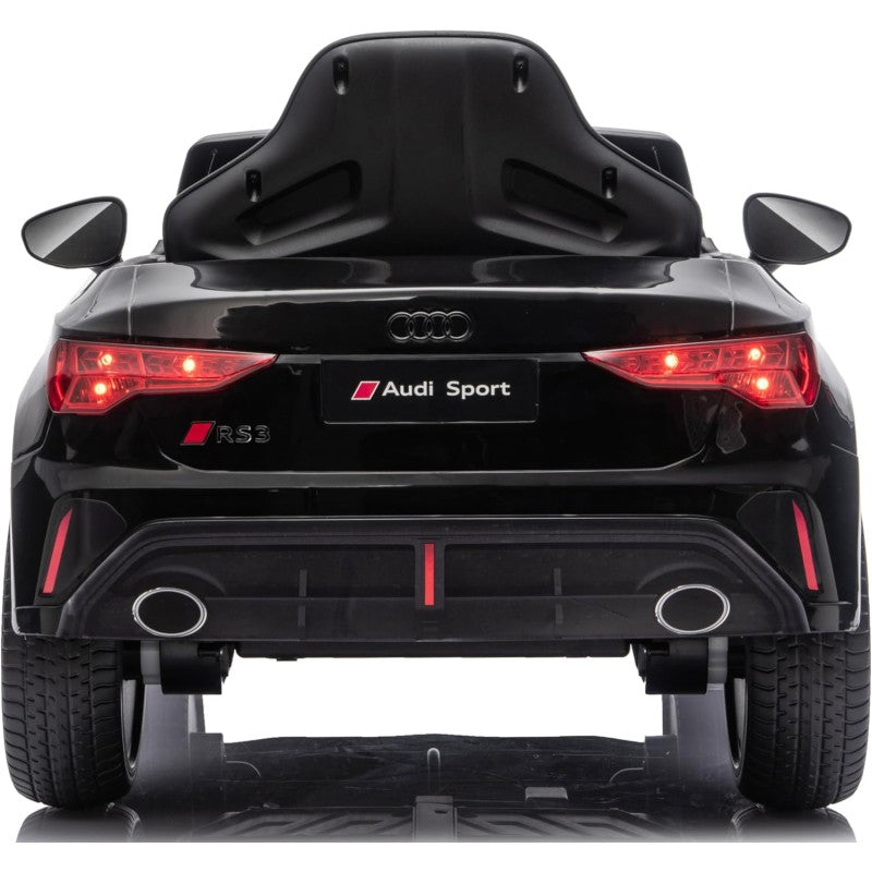 Auto Elettrica per Bambini Audi RS3 12V con Licenza Ufficiale Telecomando Cintura a 3 Punti Luci LED MP3 – Variante Nero