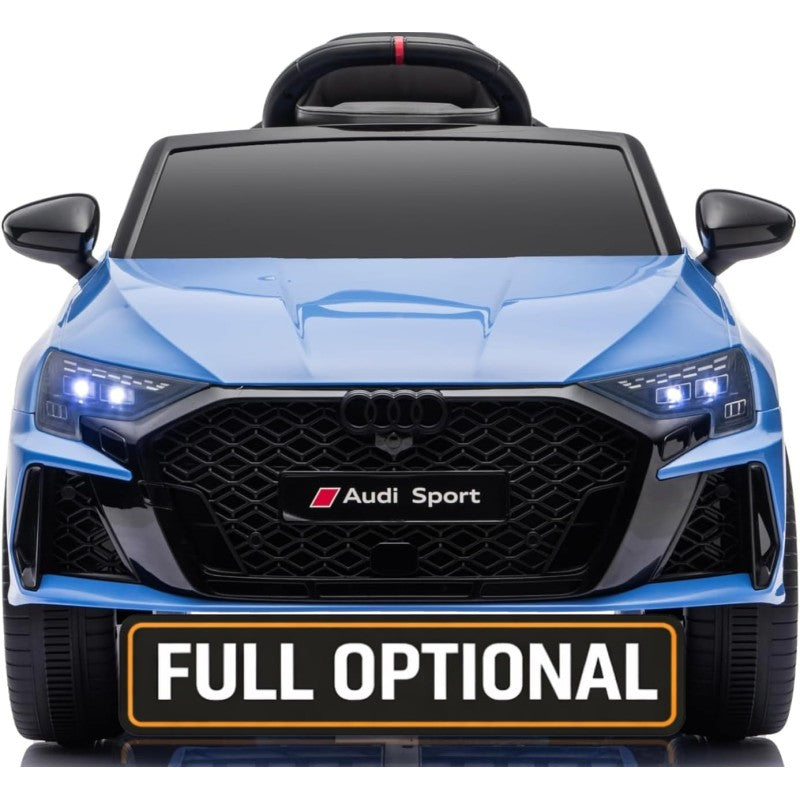 Auto Elettrica per Bambini Audi RS3 12V con Licenza Ufficiale Telecomando Cintura a 3 Punti Luci LED MP3 - Blu