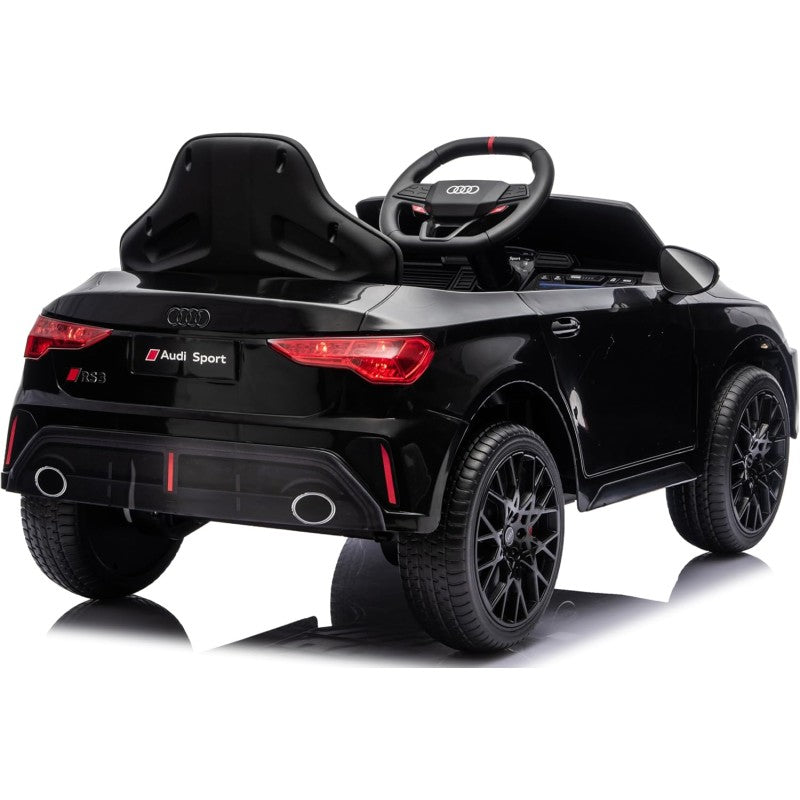 Auto Elettrica per Bambini Audi RS3 12V con Licenza Ufficiale Telecomando Cintura a 3 Punti Luci LED MP3 – Variante Nero