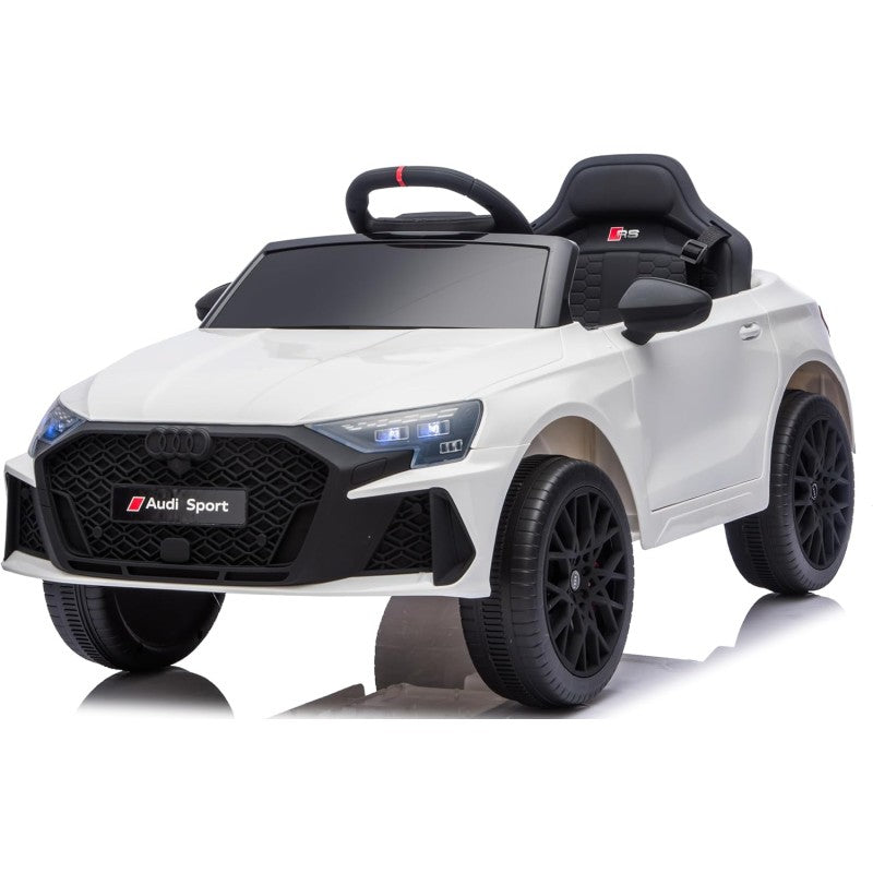 Auto Elettrica per Bambini Audi RS3 12V con Licenza Ufficiale Telecomando Cintura a 3 Punti Luci LED MP3 – Variante Bianco