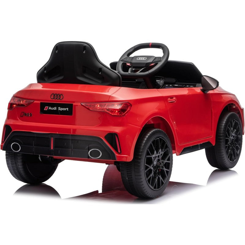 Auto Elettrica per Bambini Audi RS3 12V con Licenza Ufficiale Telecomando Cintura a 3 Punti Luci LED MP3 – Variante Rosso