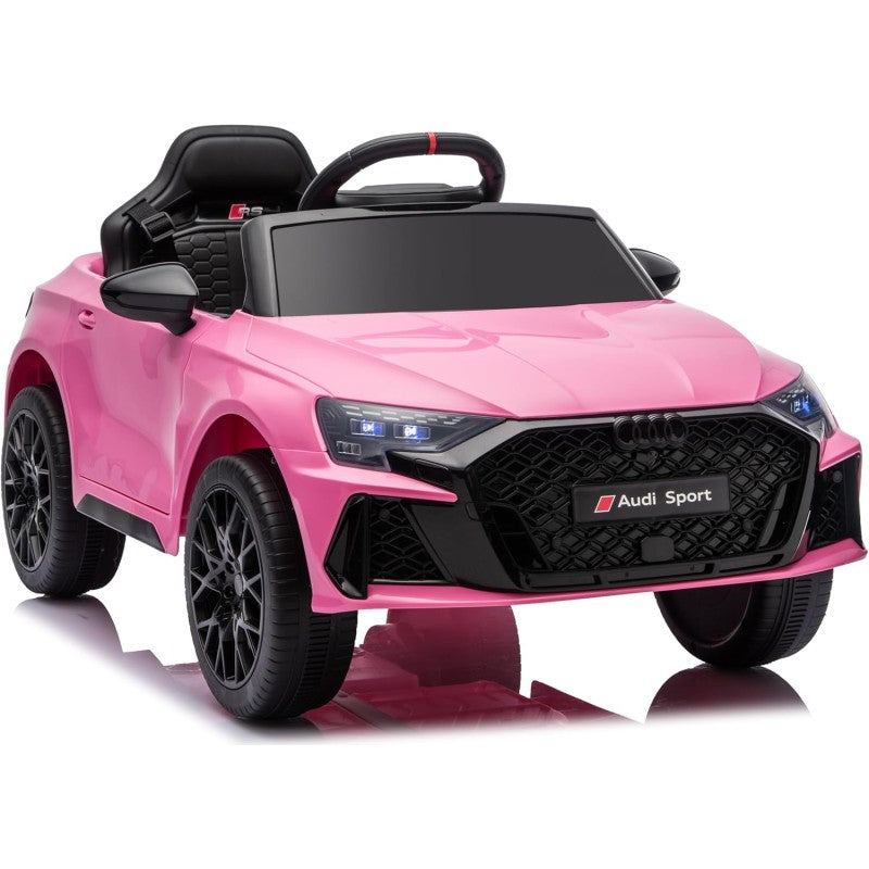 Auto Elettrica per Bambini Audi RS3 12V con Licenza Ufficiale Telecomando Cintura a 3 Punti Luci LED MP3 – Variante Rosa
