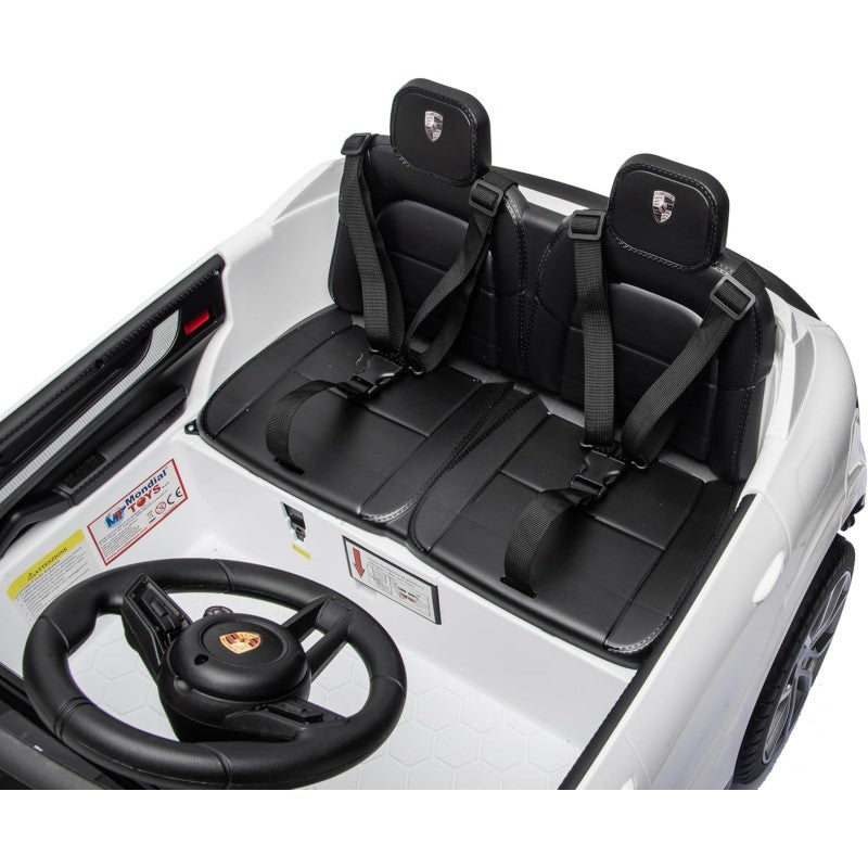 Auto Elettrica Porsche Cayenne 24V Maxi SUV per Bambini 2 Posti Macchina Elettrica con Telecomando Cinture a 3 Punti Luci LED – Variante Bianco