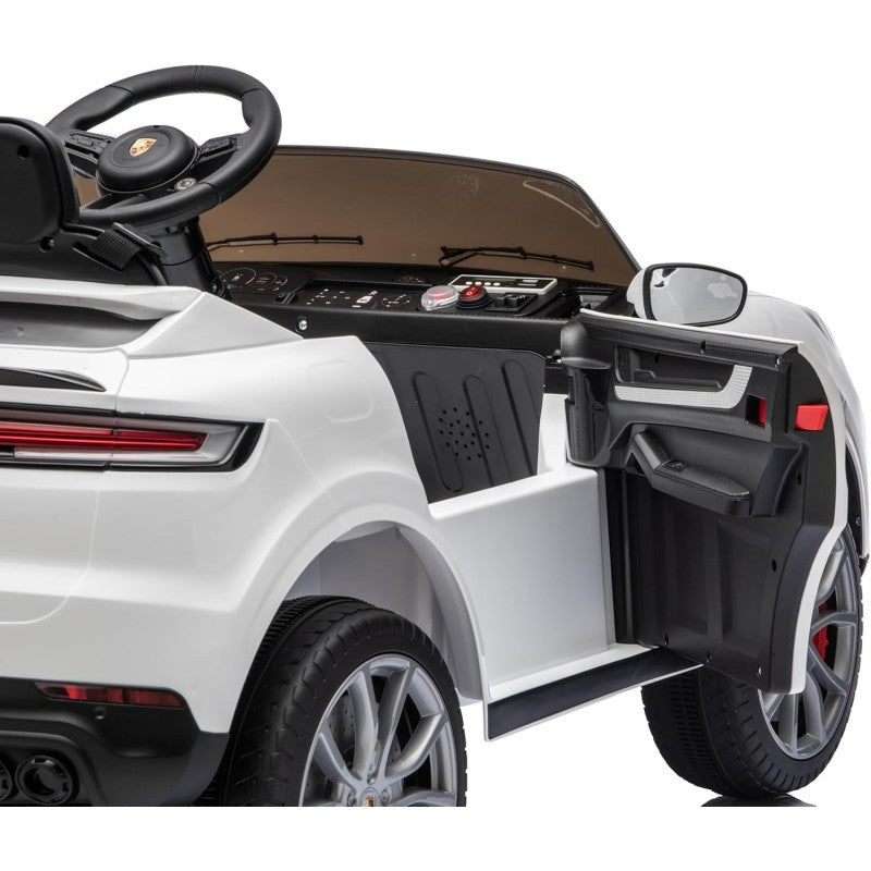 Auto Elettrica Porsche Cayenne 24V Maxi SUV per Bambini 2 Posti Macchina Elettrica con Telecomando Cinture a 3 Punti Luci LED – Variante Bianco