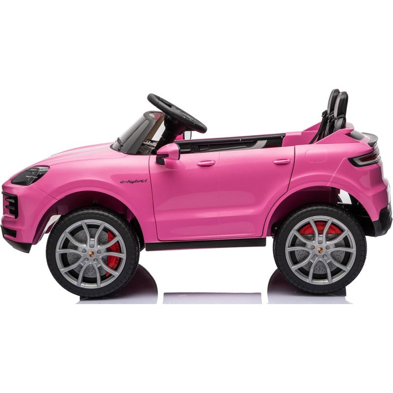 Auto Elettrica Porsche Cayenne 24V Maxi SUV per Bambini 2 Posti Macchina Elettrica con Telecomando Cinture a 3 Punti Luci LED – Variante Rosa