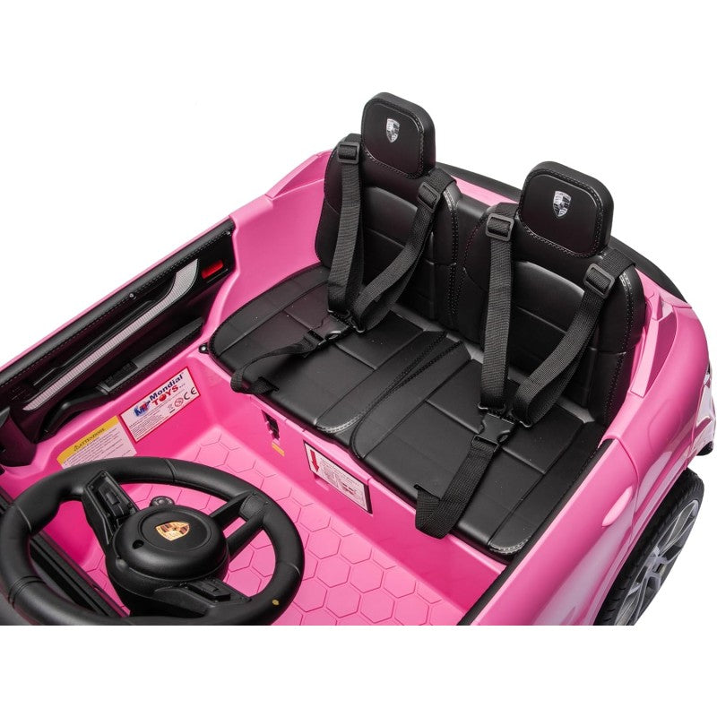 Auto Elettrica Porsche Cayenne 24V Maxi SUV per Bambini 2 Posti Macchina Elettrica con Telecomando Cinture a 3 Punti Luci LED – Variante Rosa