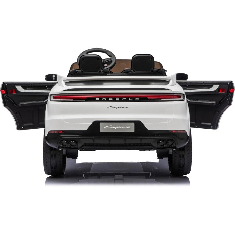 Auto Elettrica Porsche Cayenne 24V Maxi SUV per Bambini 2 Posti Macchina Elettrica con Telecomando Cinture a 3 Punti Luci LED – Variante Bianco