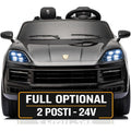 Auto Elettrica Porsche Cayenne 24V Maxi SUV per Bambini 2 Posti Macchina Elettrica con Telecomando Cinture a 3 Punti Luci LED – Variante Nero