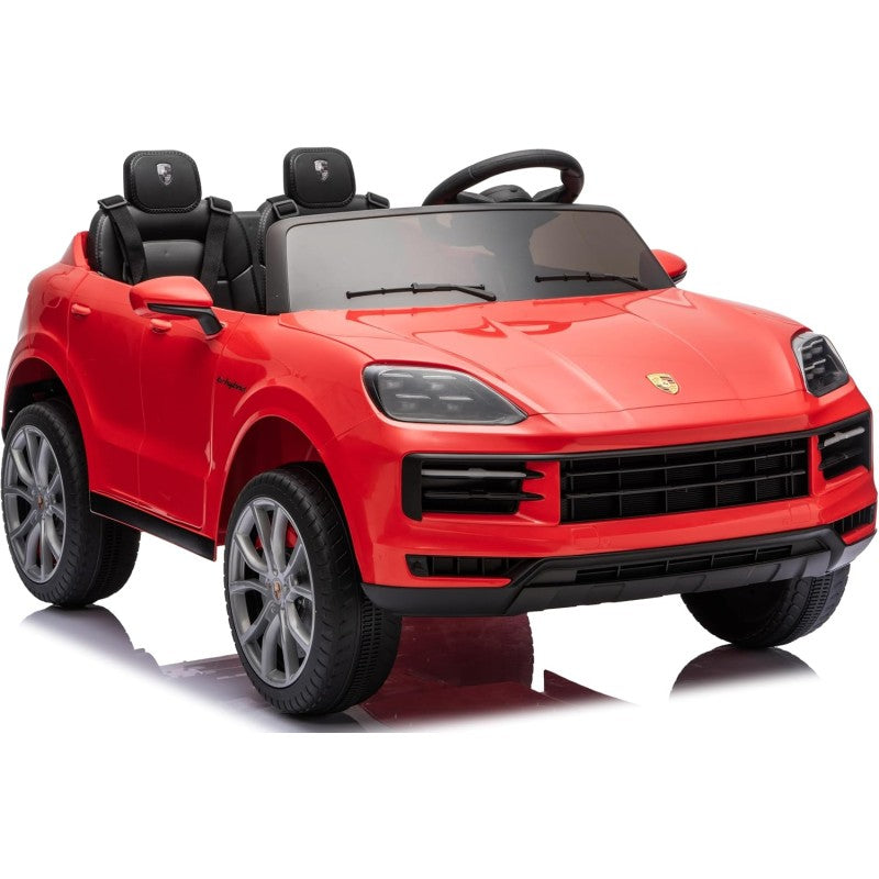 Auto Elettrica Porsche Cayenne 24V Maxi SUV per Bambini 2 Posti Macchina Elettrica con Telecomando Cinture a 3 Punti Luci LED – Variante Rosso