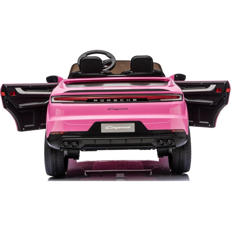 Auto Elettrica Porsche Cayenne 24V Maxi SUV per Bambini 2 Posti Macchina Elettrica con Telecomando Cinture a 3 Punti Luci LED – Variante Rosa