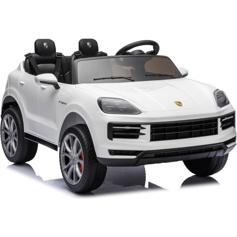 Auto Elettrica Porsche Cayenne 24V Maxi SUV per Bambini 2 Posti Macchina Elettrica con Telecomando Cinture a 3 Punti Luci LED – Variante Bianco