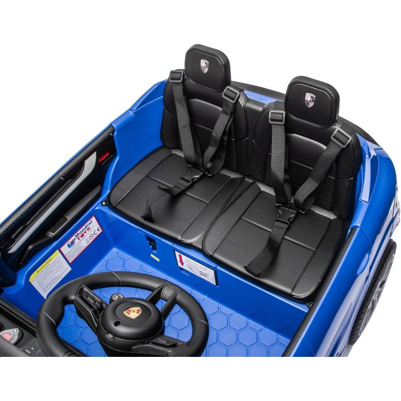 Auto Elettrica Porsche Cayenne 24V Maxi SUV per Bambini 2 Posti Macchina Elettrica con Telecomando Cinture a 3 Punti Luci LED – Variante Blu
