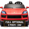 Auto Elettrica Porsche Cayenne 24V Maxi SUV per Bambini 2 Posti Macchina Elettrica con Telecomando Cinture a 3 Punti Luci LED