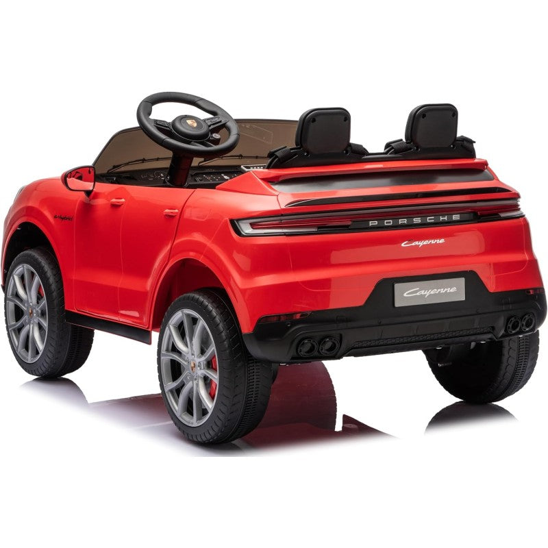 Auto Elettrica Porsche Cayenne 24V Maxi SUV per Bambini 2 Posti Macchina Elettrica con Telecomando Cinture a 3 Punti Luci LED – Variante Rosso