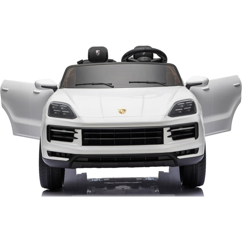 Auto Elettrica Porsche Cayenne 24V Maxi SUV per Bambini 2 Posti Macchina Elettrica con Telecomando Cinture a 3 Punti Luci LED – Variante Bianco