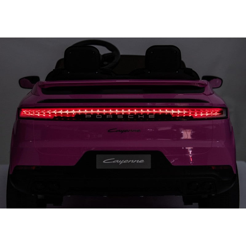 Auto Elettrica Porsche Cayenne 24V Maxi SUV per Bambini 2 Posti Macchina Elettrica con Telecomando Cinture a 3 Punti Luci LED – Variante Rosa