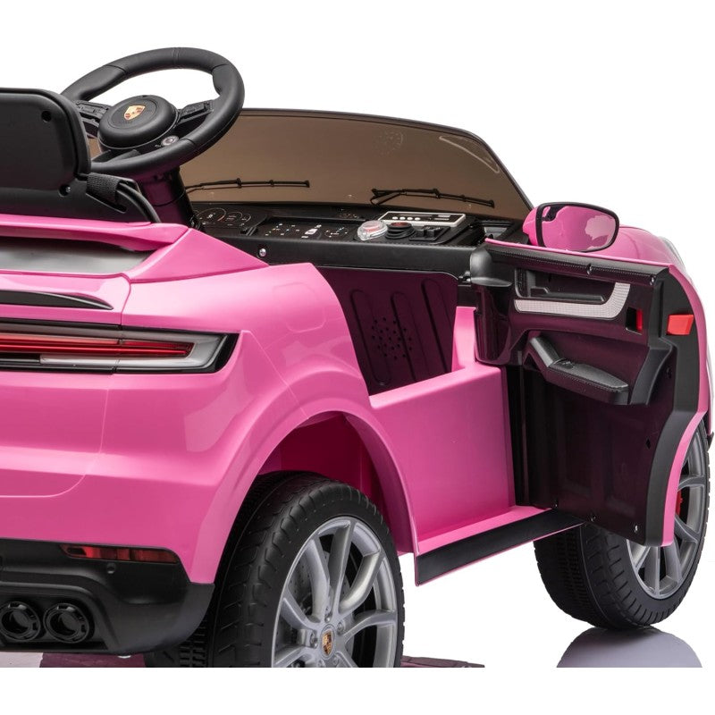 Auto Elettrica Porsche Cayenne 24V Maxi SUV per Bambini 2 Posti Macchina Elettrica con Telecomando Cinture a 3 Punti Luci LED – Variante Rosa