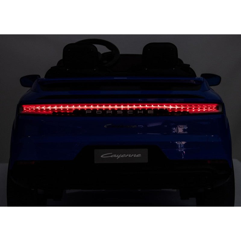 Auto Elettrica Porsche Cayenne 24V Maxi SUV per Bambini 2 Posti Macchina Elettrica con Telecomando Cinture a 3 Punti Luci LED – Variante Blu