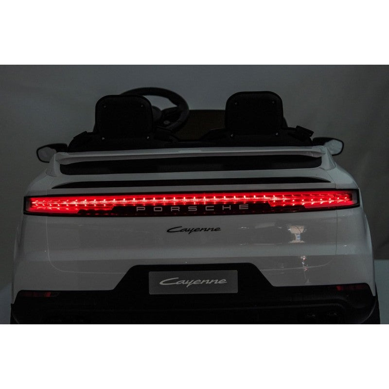 Auto Elettrica Porsche Cayenne 24V Maxi SUV per Bambini 2 Posti Macchina Elettrica con Telecomando Cinture a 3 Punti Luci LED – Variante Bianco