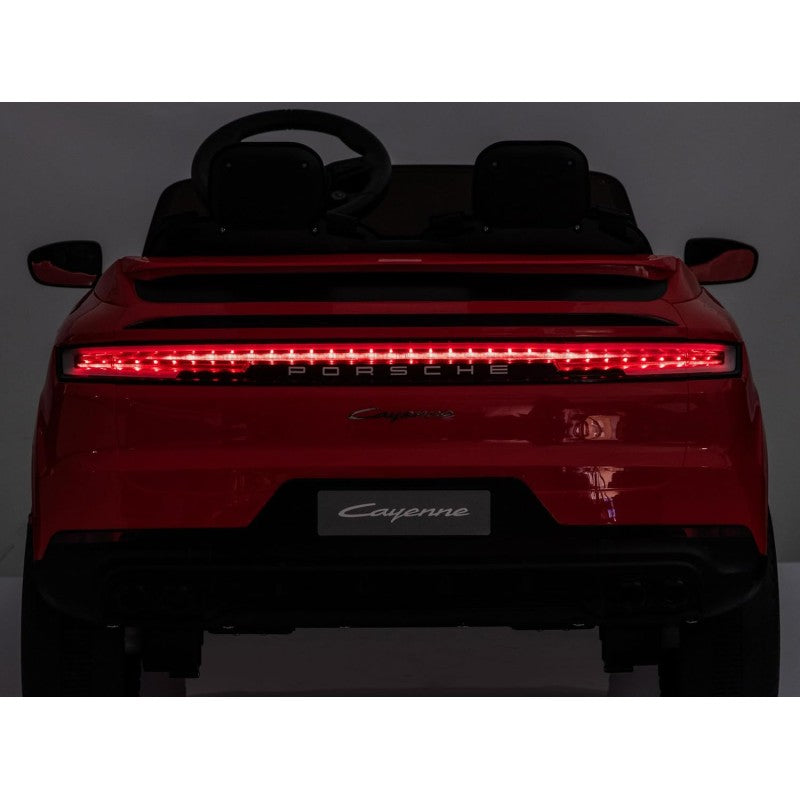 Auto Elettrica Porsche Cayenne 24V Maxi SUV per Bambini 2 Posti Macchina Elettrica con Telecomando Cinture a 3 Punti Luci LED – Variante Rosso