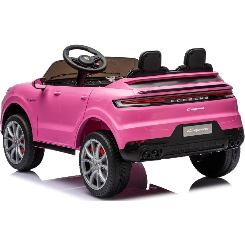 Auto Elettrica Porsche Cayenne 24V Maxi SUV per Bambini 2 Posti Macchina Elettrica con Telecomando Cinture a 3 Punti Luci LED – Variante Rosa