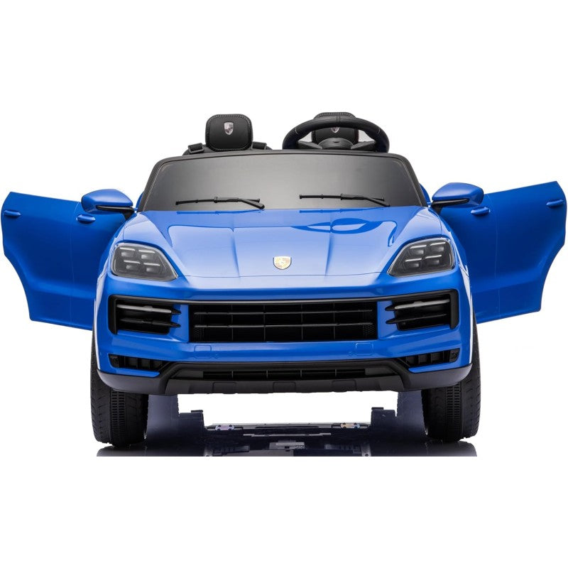 Auto Elettrica Porsche Cayenne 24V Maxi SUV per Bambini 2 Posti Macchina Elettrica con Telecomando Cinture a 3 Punti Luci LED – Variante Blu