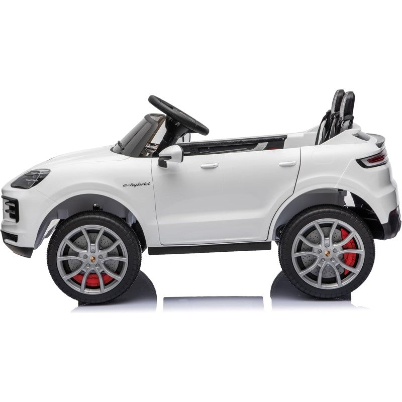 Auto Elettrica Porsche Cayenne 24V Maxi SUV per Bambini 2 Posti Macchina Elettrica con Telecomando Cinture a 3 Punti Luci LED – Variante Bianco