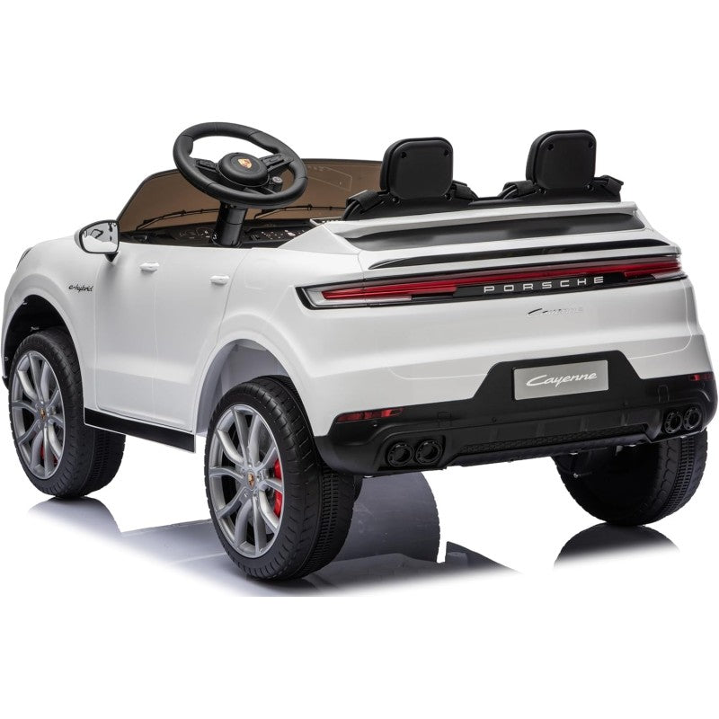 Auto Elettrica Porsche Cayenne 24V Maxi SUV per Bambini 2 Posti Macchina Elettrica con Telecomando Cinture a 3 Punti Luci LED – Variante Bianco