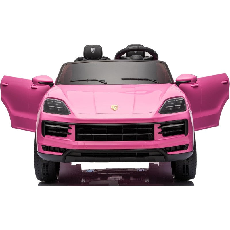 Auto Elettrica Porsche Cayenne 24V Maxi SUV per Bambini 2 Posti Macchina Elettrica con Telecomando Cinture a 3 Punti Luci LED – Variante Rosa