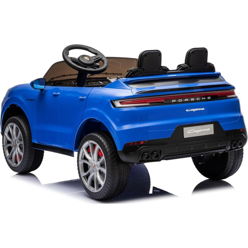 Auto Elettrica Porsche Cayenne 24V Maxi SUV per Bambini 2 Posti Macchina Elettrica con Telecomando Cinture a 3 Punti Luci LED – Variante Blu