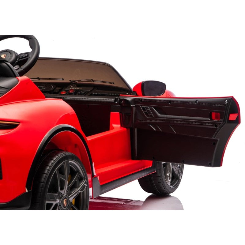 Auto Elettrica Porsche Taycan 24V Macchina per Bambini 2 Posti Reali con Ruote in Gomma Telecomando – Variante Rosso