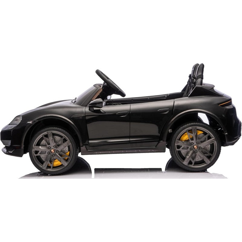 Auto Elettrica Porsche Taycan 24V Macchina per Bambini 2 Posti Reali con Ruote in Gomma Telecomando – Variante Nero
