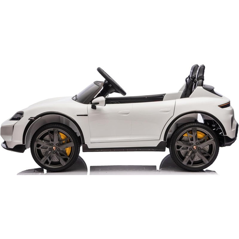 Auto Elettrica Porsche Taycan 24V Macchina per Bambini 2 Posti Reali con Ruote in Gomma Telecomando – Variante Bianco