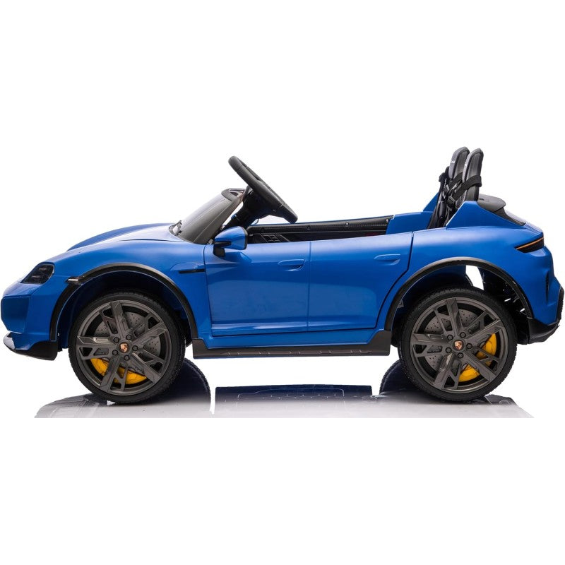 Auto Elettrica Porsche Taycan 24V Macchina per Bambini 2 Posti Reali con Ruote in Gomma Telecomando – Variante Blu