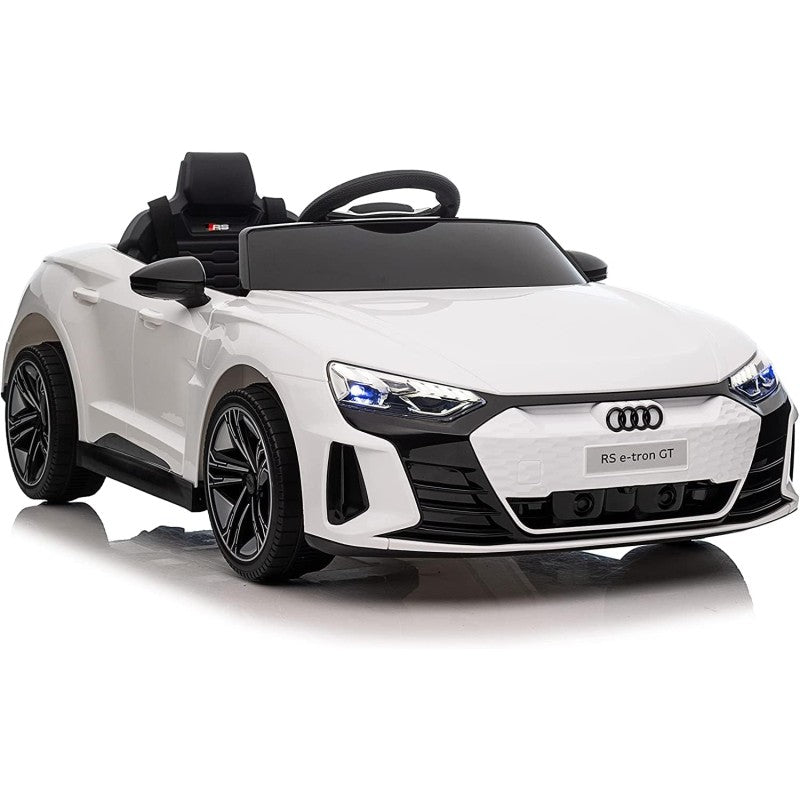 Auto Macchina Elettrica per Bambini 12V Audi RS e-Tron GT con Telecomando e Cintura a 3 Punti - Bianco
