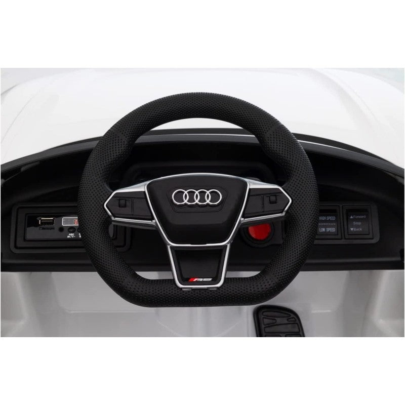 Auto Macchina Elettrica per Bambini 12V Audi RS e-Tron GT con Telecomando e Cintura a 3 Punti – Variante Bianco